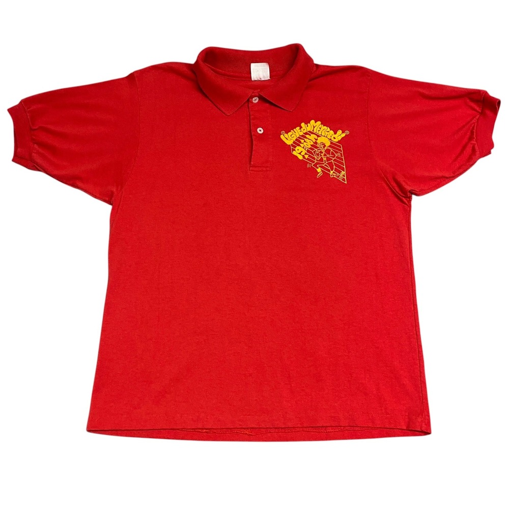 Vintage Red Excavation Workwear Polo Shirt